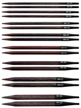 20649 Charcoal Ruby KnitPro набор съемных деревянных спиц (Делюкс)