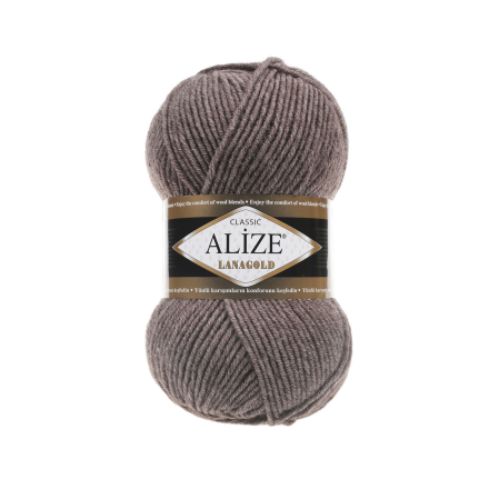 Lanagold (Alize) 240 коричневый меланж, пряжа 100г