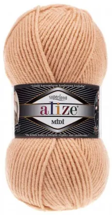 Superlana Midi (Alize) 502 персик, пряжа 100г