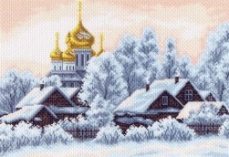 1201 &quot;Деревушка&quot; канва с рисунком