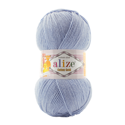 Cotton Gold (Alize) 481 бледн.голубой, пряжа 100г