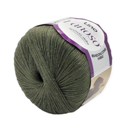Lino (Lanoso) 912 оливковый, пряжа 50г