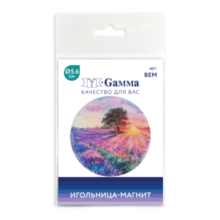 BEM 13 Закат в поле, игольница-магнит 56мм