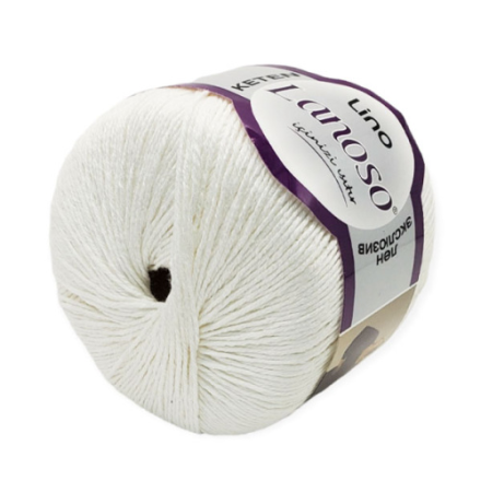 Lino (Lanoso) 955 белый, пряжа 50г
