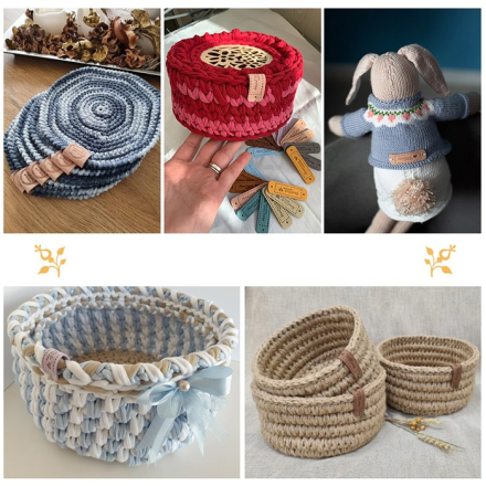 4317023 &quot;Hand made with love&quot; пуговицы деревянные 10 шт 2,5x2,5 см
