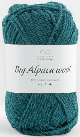 Big Alpaca Wool (Infinity) 6765 зел.мор.волна, пряжа 50г