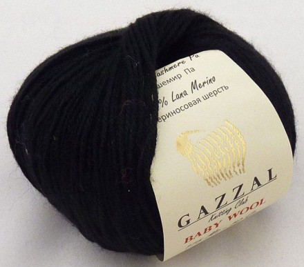 Baby wool (Gazzal) 803 черный, пряжа 50г