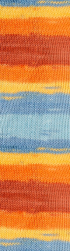 Diva Batik (Alize) 7647 бирюза-желтый-рыжий, пряжа 100г