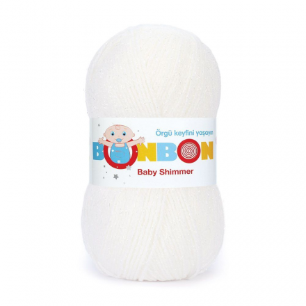 Bonbon Baby Shimmer (Nako) 98200 белый, пряжа 100г