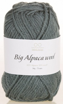 Big Alpaca Wool (Infinity) 7572 серо-зеленый, пряжа 50г