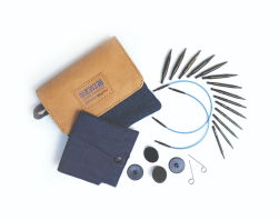 20645 Indigo (мини) KnitPro набор съемных коротких деревянных спиц (Делюкс)
