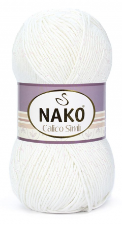 Calico Simli (Nako) 208 белый, пряжа 100г