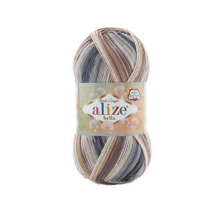 Bella batik (Alize) 5742 какао-серый, пряжа 100г