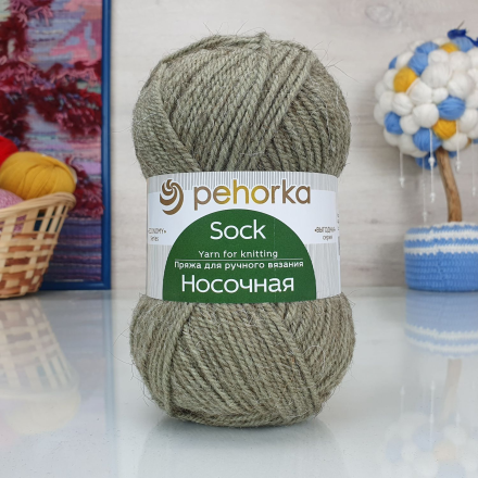 Носочная (Пехорка) 494 св.хаки, пряжа 100г
