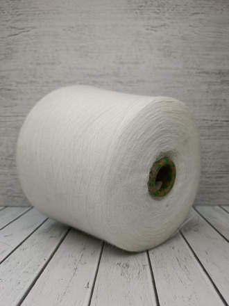 Angora Soft (Haitong Textile) H901 белый, пряжа бобинная китайская 1г