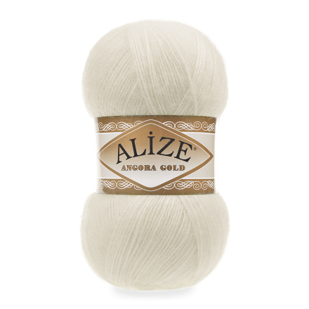 Angora Gold (Alize) 01 кремовый, пряжа 100г