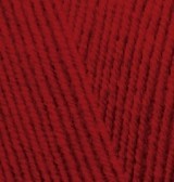 Lanagold Fine (Alize) 56 красный, пряжа 100г