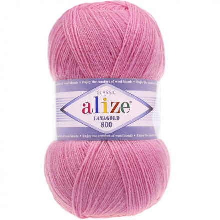 Lanagold 800 (Alize) 178 яр.розовый, пряжа 100г