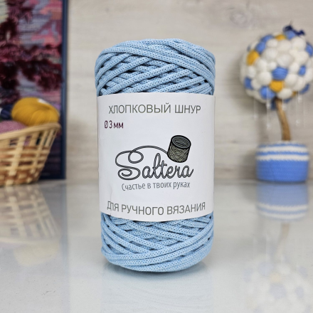 Шнур хлопковый Saltera 212 голубой, 300г