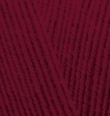 Lanagold Fine (Alize) 57 бордо, пряжа 100г