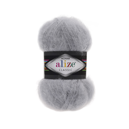 Mohair classik (Alize) 21 серый, пряжа 100г