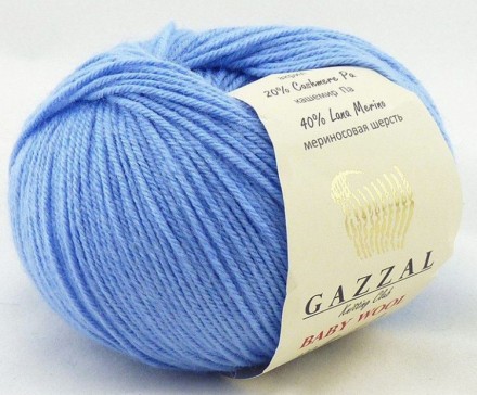 Baby wool (Gazzal) 813 тем.голубой, пряжа 50г