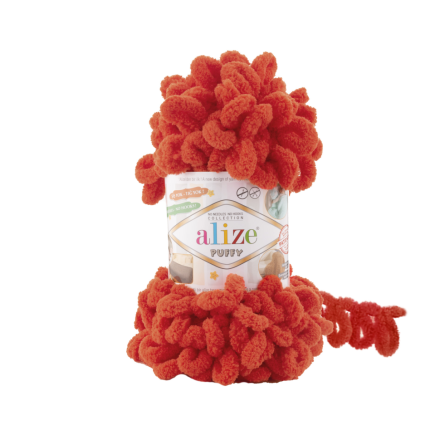 Puffy (Alize) 767 коралл, пряжа 100г