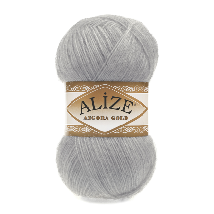 Angora Gold (Alize) 21 серый, пряжа 100г