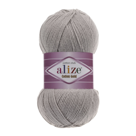 Cotton Gold (Alize) 200 серый, пряжа 100г
