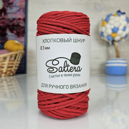 Шнур хлопковый Saltera 203 красный, 300г