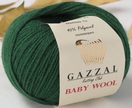 Baby wool (Gazzal) 814 зелень, пряжа 50г