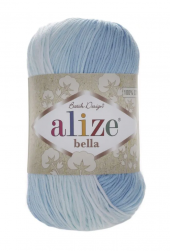 Bella batik (Alize) 2130 голубой-белый, пряжа 100г