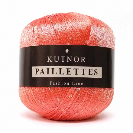 Paillettes (Kutnor) 023 коралл, пряжа 50г