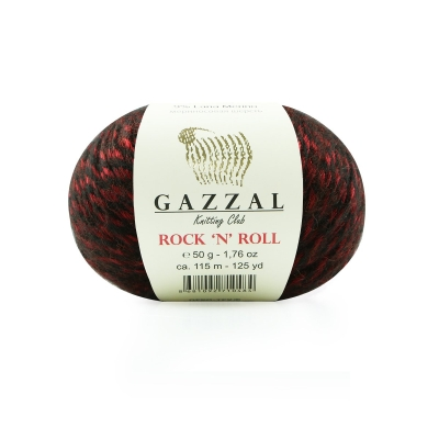 Rock-n-Roll (Gazzal) 13950 черно-красный меланж, пряжа 50г