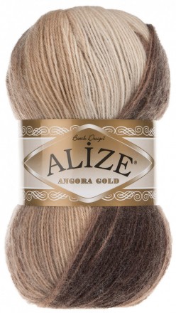 Angora Gold Batik (Alize) 6779 корич.принт, пряжа 100г