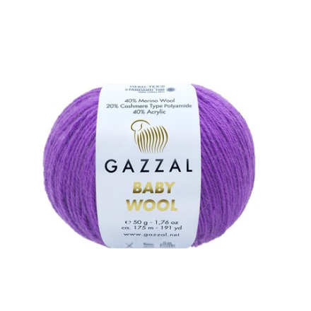 Baby wool (Gazzal) 815 фиолетовый, пряжа 50г