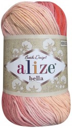 Bella batik (Alize) 7104 яр.коралл, персик, пряжа 50