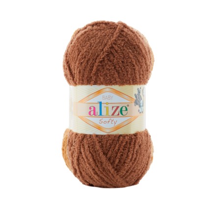 Softy (Alize) 321 коричневый, пряжа 50г