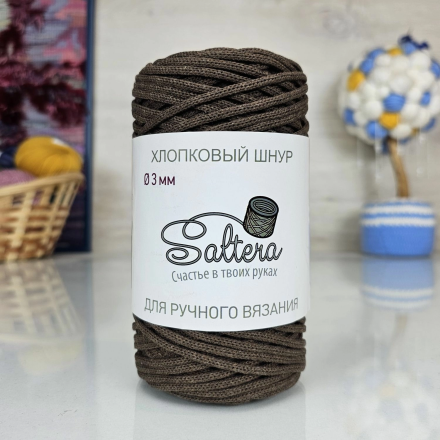 Шнур хлопковый Saltera 237 тём.коричневый, 300г