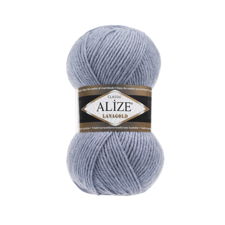 Lanagold (Alize) 221 св.джинсовый меланж, пряжа 100г