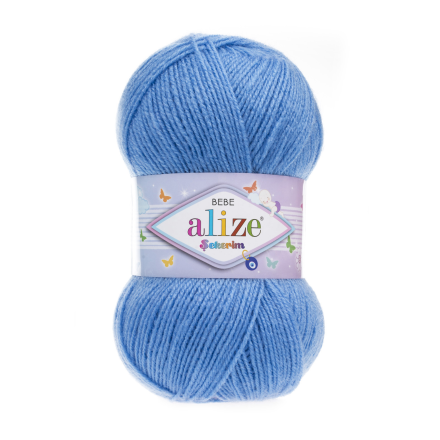 Sekerim Bebe (Alize) 289 голубой, пряжа 100г