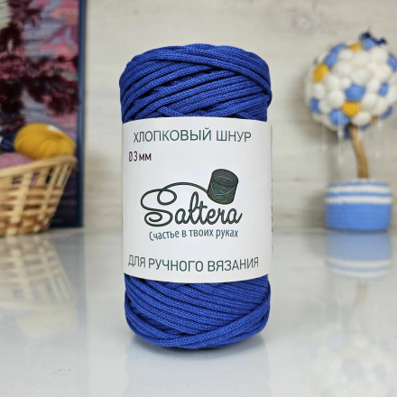 Шнур хлопковый Saltera 210 синий, 300г