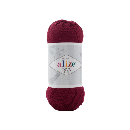 Diva Fine Forever (Alize) 57 бордо, пряжа 100г
