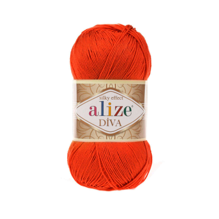 Diva (Alize) 37 оранжевый, пряжа 100г