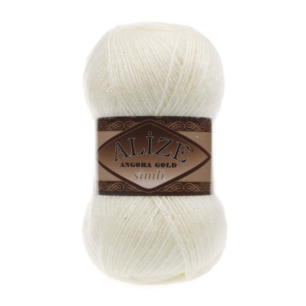 Angora Gold Simli (Alize) 1 крем, пряжа 100г
