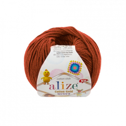 Cotton Gold Hobby New (Alize) 36 терракот, пряжа 50г