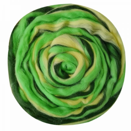 1347 лимон-салат-мор.водоросли, ТКФ полутонкая шерсть для валяния 50г