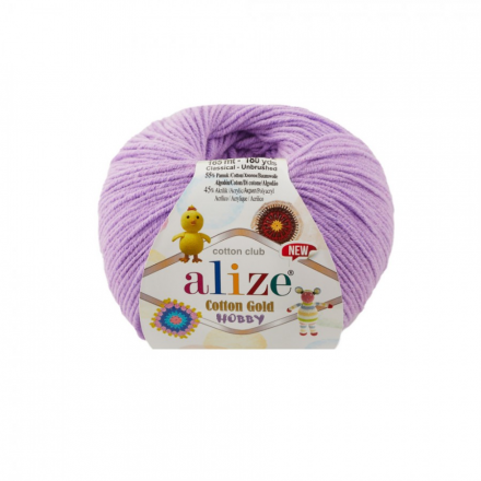 Cotton Gold Hobby New (Alize) 43 лиловый, пряжа 50г