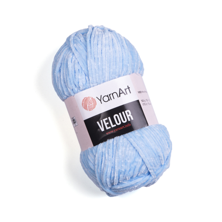 Velour (Yarnart) 851 голубой, пряжа 100г