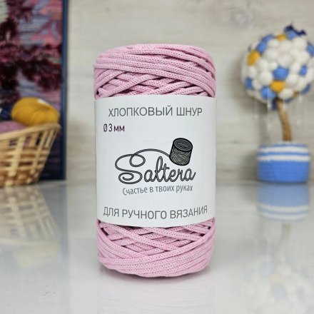 Шнур хлопковый Saltera 214 розовый, 300г